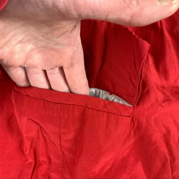 Riani Red Spring Coat with Ruffled Collar - Picture 13 of 14